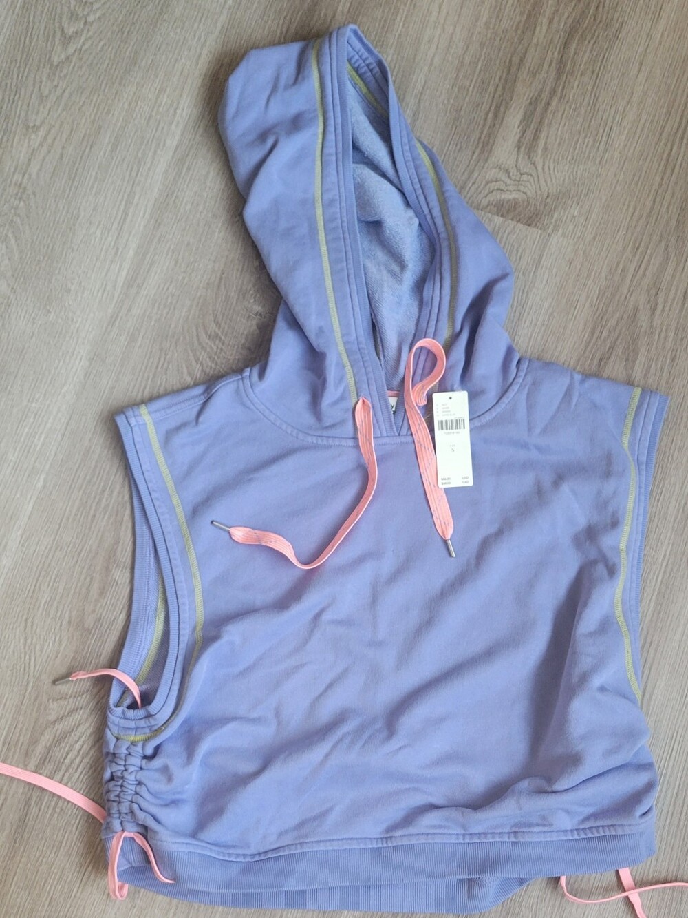 Anthropolgie Daily Practice Sleeveless Cropped Hoodie - Lavender